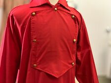 Man's XXL RED Bib-Front Shirt - Civil War, SASS, 19th century, Re-enacting,  NEW picture