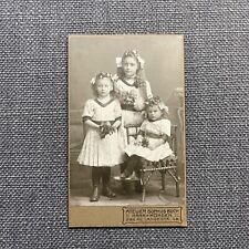 CDV Photo Antique Carte De Visite Portrait 3 Girls Sisters with Flowers Germany picture