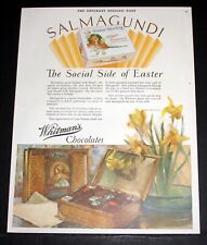 1928 OLD MAGAZINE PRINT AD, WHITMAN'S SALMAGUNDI CHOCOLATES, EASTER SOCIAL SIDE picture