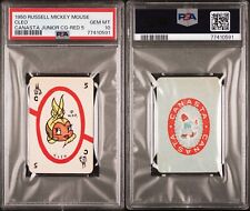 VINTAGE 1950 RUSSELL MICKEY MOUSE CLEO CANASTA JUNIOR CG-RED 5 PSA 10 GEM POP 1 picture