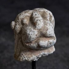 Indian Antique Figurine Gandhara Stucco Head of Lion 3rd - 5th Century AD picture
