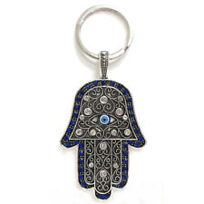 NEW Hamsa Hand Keychain Religious Charm Amulet Kabbalah Blue Evil Eye Lucky Gift picture