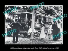 8x6 HISTORIC PHOTO OF BRIDGEPORT CONNECTICUT LONG HILL RAILROAD CAR c1900 picture