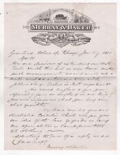 1881 MURRAY BAKER LETTERHEAD CAMP FURNITURE AWINGS TENTS SIGNS CHICAGO IL picture