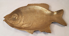 Vintage Solid Brass Fish Tray LG Serving Platter Coastal Cabin Decor Heavy 16.5