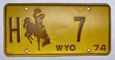 1974 Wyoming License Plate Highway Department H-7 picture