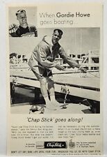 1964 Gordie Howe Goes Boating Detroit Red Wings Chap Stick Print Ad Lynchburg VA picture