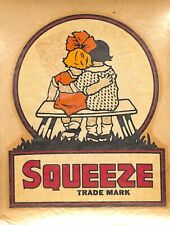 Squeeze National Decalcomania Water Slide Off Decal c1940's-50's 2 3/4