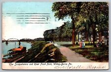 Susquehanna River Front Park Wilkes Barre Pennsylvania Country Road VNG Postcard picture