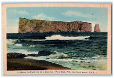 c1940's View from South Beach Perce Rock PQ Quebec Canada Vintage Postcard picture