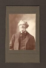 Old Vintage Antique Small Cabinet Card (CDV size) Photo White Hair Man w/ Beard picture