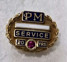 Phillip Morris Tobacco Company 20 Year Service Pin 14k Gold Dieges & Clust picture