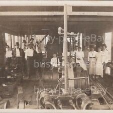 Vintage 1911 RPPC Inside Dredge Machinery People Amboy Illinois Postcard picture