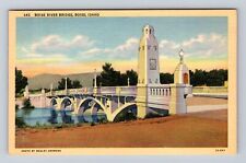 Boise ID-Idaho, Boise River Bridge, Antique, Vintage Souvenir Postcard picture