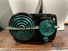 Vintage Black And Green Crosley 11-115U Tube Radio Bullseye Serenader Restored picture