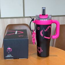 Starbucks 2024 New Ice Dominator Black Pink Cup 1280ml Straw Cup with Pendant picture