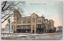 Postcard Taunton Massachusetts Street View City Hotel Posted 1901 picture