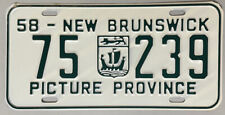 1958 NEW BRUNSWICK Canada License Plate NB - #75-239 picture