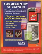 2005 Uno Free Fall Mobile Game Vintage Print Ad/Poster Oasys Flip Phone Wall Art picture