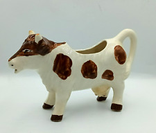 Vintage ENESCO Ceramic White & Brown Dairy Cow Creamer 5