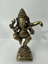 Brass Dancing Ganesha, Elephant Headed Hindu God Figure / Statue - 4in. picture