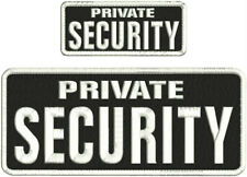 Private Security Embroidery Patch 4x10 And 2x5 VELCR@ On Back White On Black picture