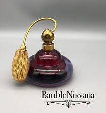 Vintage High Quality Art Glass Fabulous Cranberry Purple Atomizer Perfume Bottle picture