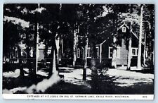Eagle River Wisconsin WI Postcard Cottages Y-Z Lodge German Lake 1956 picture