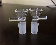 (2 Bowls) 18mm Male Glass Bong THICK Bowl Headpiece Replacement -  USA picture