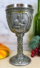 Ebros Medieval Templar Crusader Knight Of The Cross Wine Goblet Chalice 10oz picture