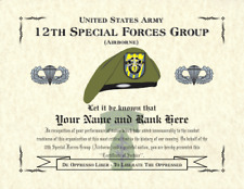 12th Special Forces Group (A) Personalized Art Print 8.5 x 11 (BADGE) picture