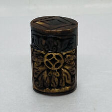 Vintage Asian Carved Ornamental Trinket Box Small 1.75” Resin Art Decor 31 picture