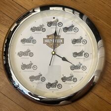 HARLEY DAVIDSON Motorcycle Clock Vintage Makes Rev Sounds On The Hour 2002 picture