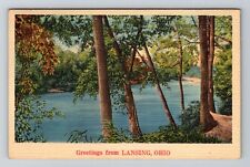 Lansing OH-Ohio, General Greetings, River View, Vintage Postcard picture