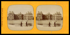 Paris, Children in front of the Palais du Luxembourg, ca.1860, day/night stereo (French picture