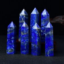 3'' Lapis Lazuli Hexagon Point Obelisk Natural Blue Crystal Wand Tower Home Deco picture