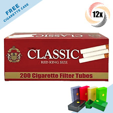 12x Boxes Classic Full Flavor KING SIZE ( 2,400 Tubes ) Cigarette Tobacco RYO picture