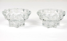 Vintage Reims Crystal Glass Candle Holder Star Shaped Taper France - Set of 2 picture