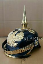 Officer’s Pickelhaube Helmet Militaria Leather Prussian Vintage Imperial German picture