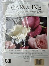Vintage Caroline 100% Cotton Flannel Sheet Blanket Twin Loom Woven NEW picture