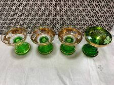 4 VTG German ROEMER GOBLETS Etched Glass Grapes & Leaves SIGNED COLLECTION picture
