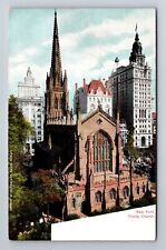 New York City NY, Trinity Church, Antique Vintage Souvenir Postcard picture