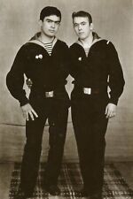Handsome young men couple NAVY sailor arcade portrait gay int ussr vtg photo picture