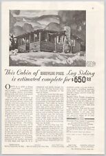 1932 Better Homes & Gardens Vintage Print Ad Shevlin Pine Log Siding picture