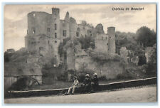 1911 Three Men Sitting Beaufort Castle Luxembourg Antique Posted Postcard picture