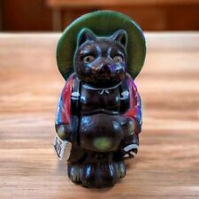 Vintage Tanuki Japanese Raccoon Dog Pottery Lucky Coin Bank Japan Shigaraki Yaki picture