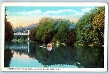 Valley City North Dakota ND Postcard Sheyenne River And Normal Bridge c1920 Boat picture