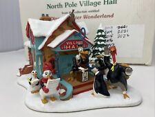 Danbury Mint Disney Winter Wonderland North Pole Village Hall In Box Christmas picture