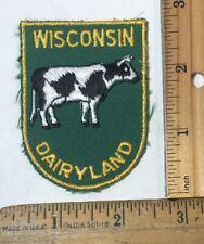 Vintage Wisconsin Dairyland Cow Iron On Patch Travel Souvenir Voyager Dairy Land picture