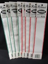 Lot #1 - 6 Bucilla Blank Ribband Bookmark Aida - 14 Ct - 3 Red and 3 Green picture